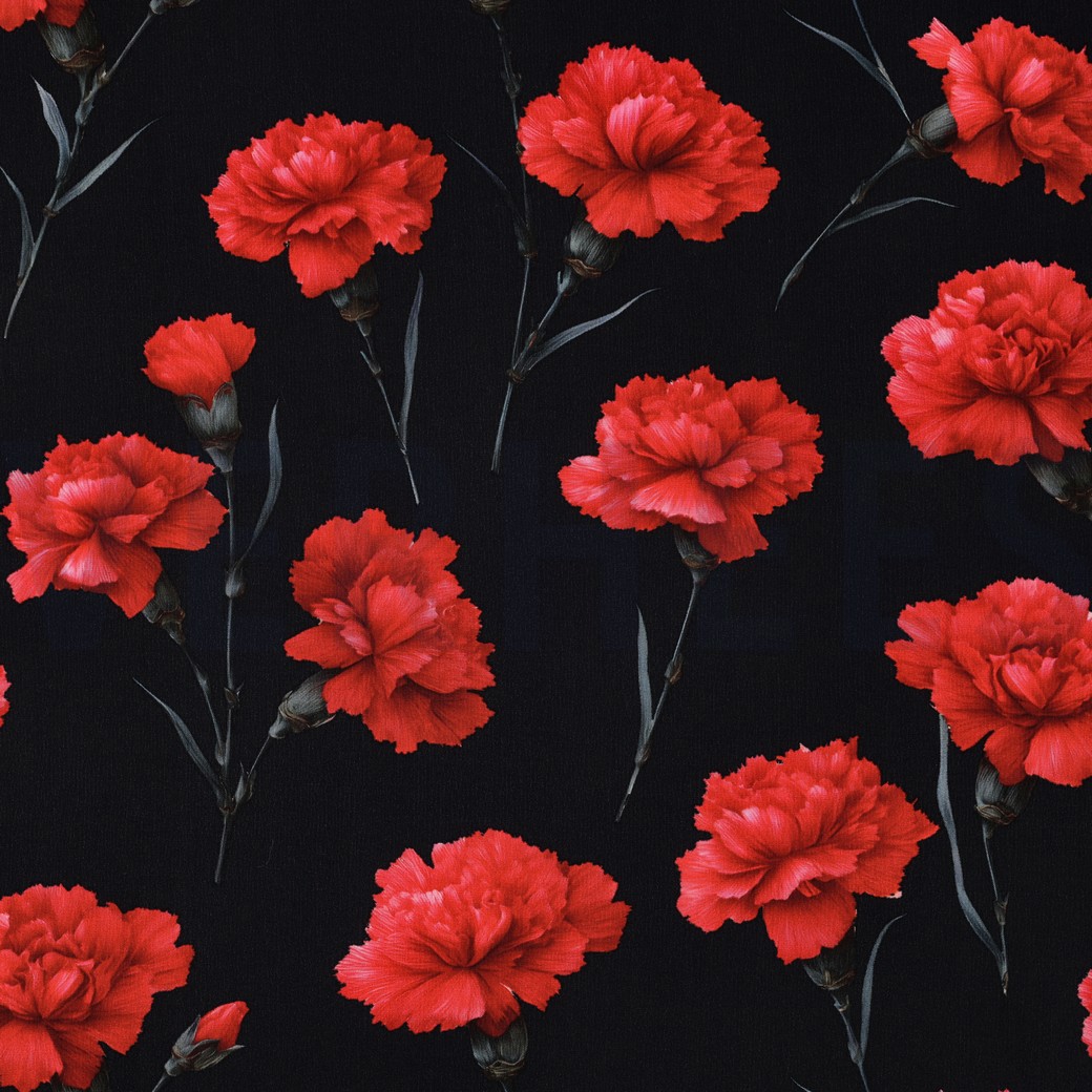 VISCOSE RADIANCE DIGITAAL BLOEMEN ROOD