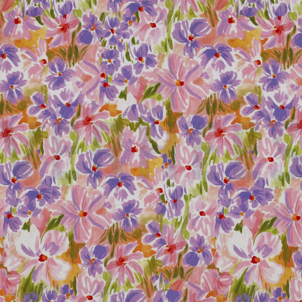 VISCOSE RADIANCE DIGITAL FLOWERS PINK