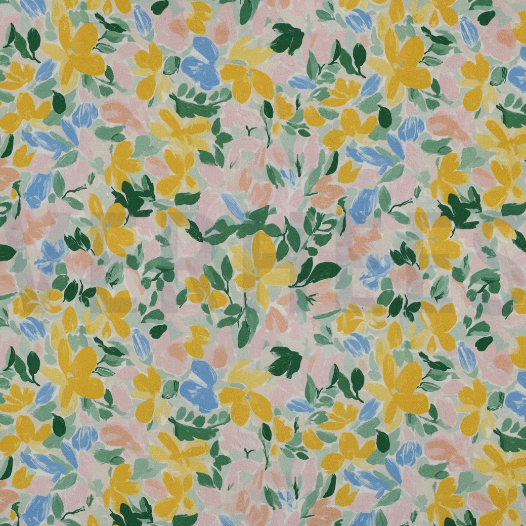 VISCOSE RADIANCE DIGITAL FLOWERS GREEN