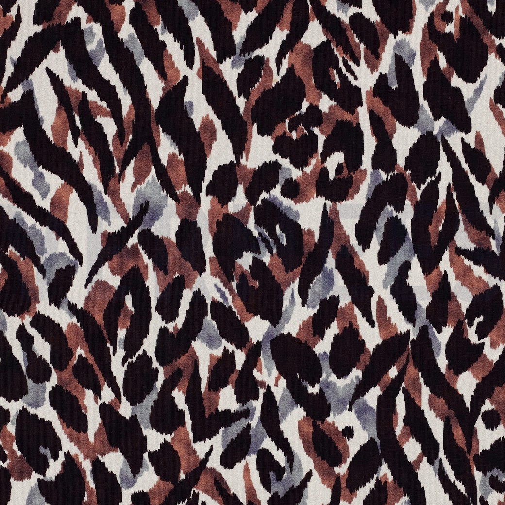 FRENCH TERRY DIGITAL ABSTRACT BROWN