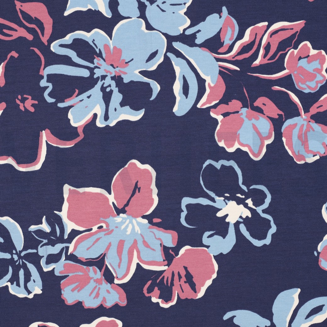 JERSEY BLUMEN MARINEBLAU