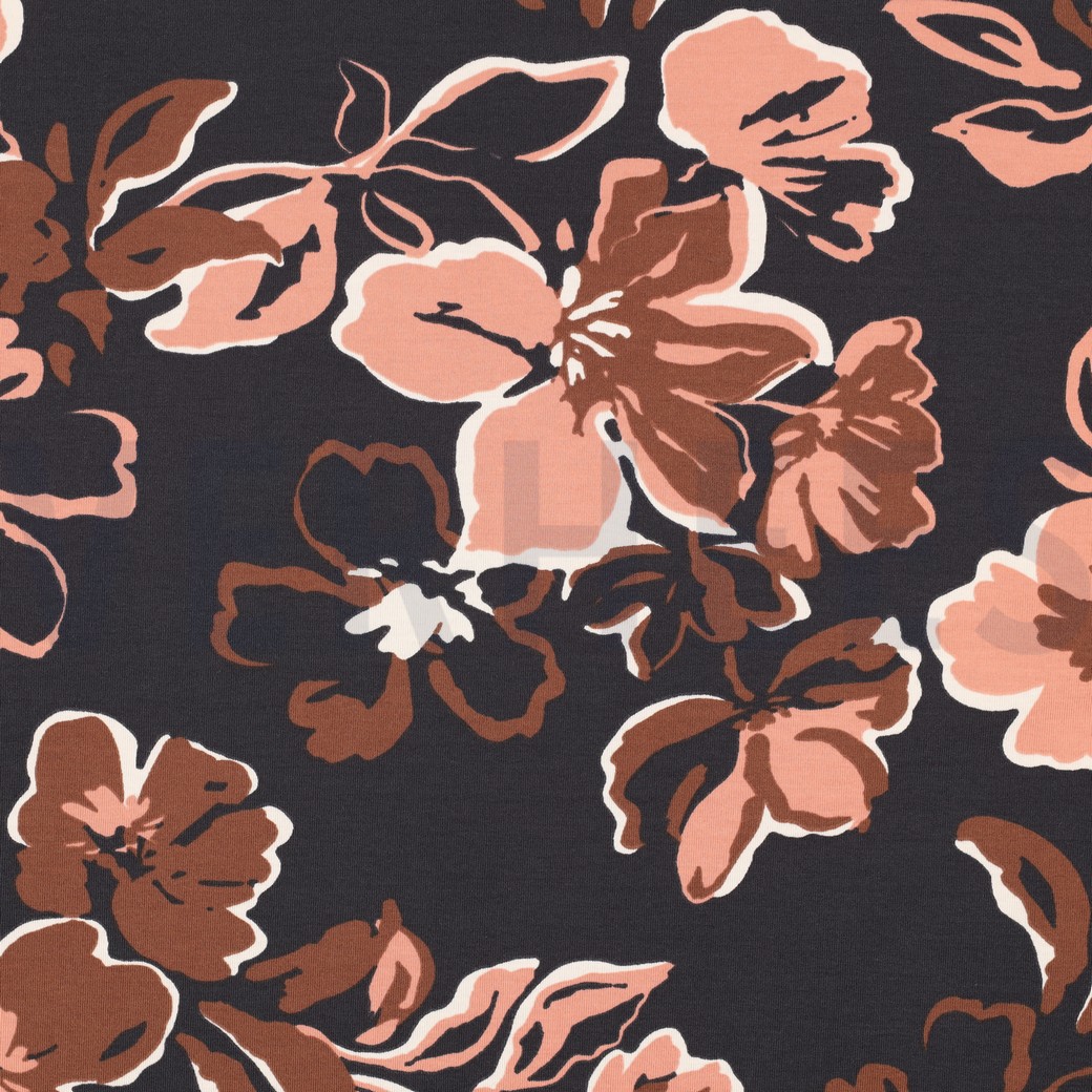 JERSEY FLOWERS BLACK