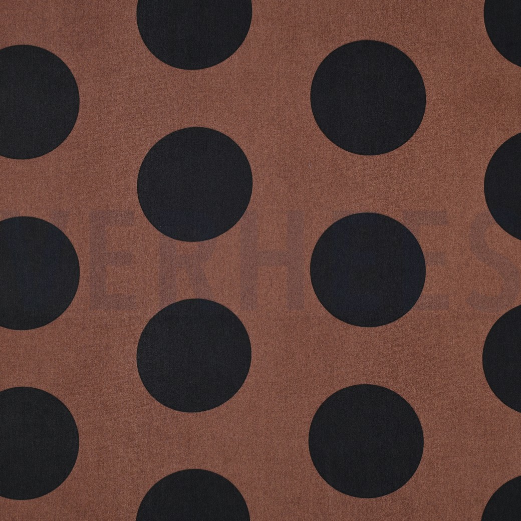COTTON SATIN POLKA DOTS BROWN