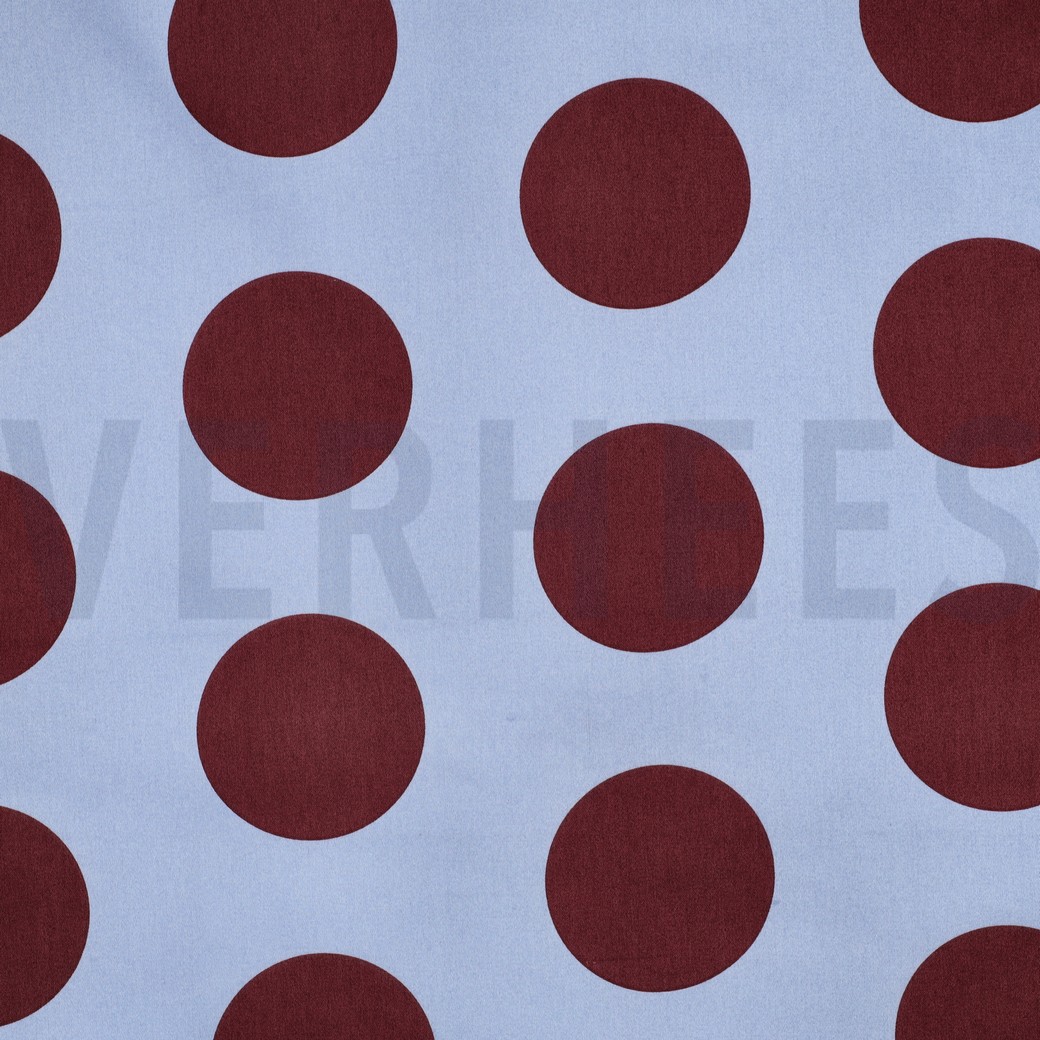 COTON SATIN POIS BLEU