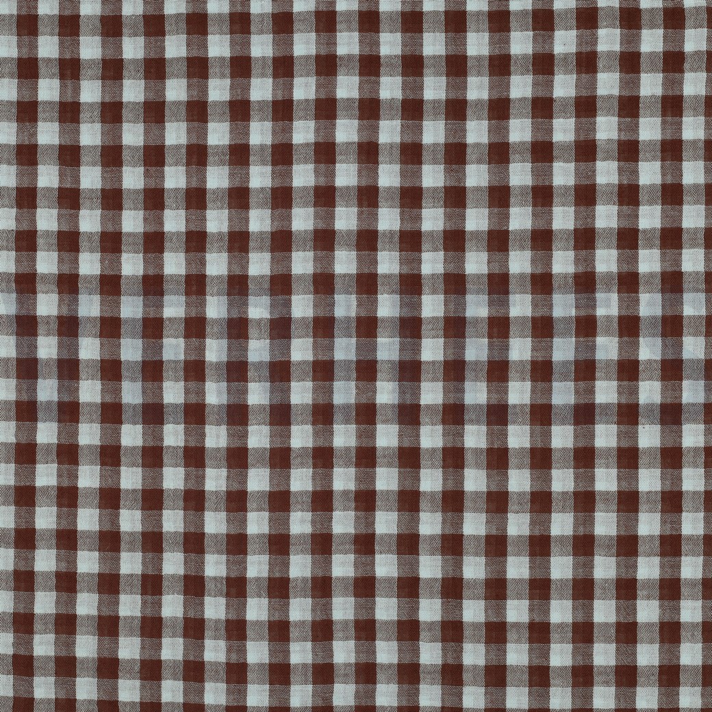 DOUBLE GAUZE YARN DYED STRIPES & CHECKS BLUE