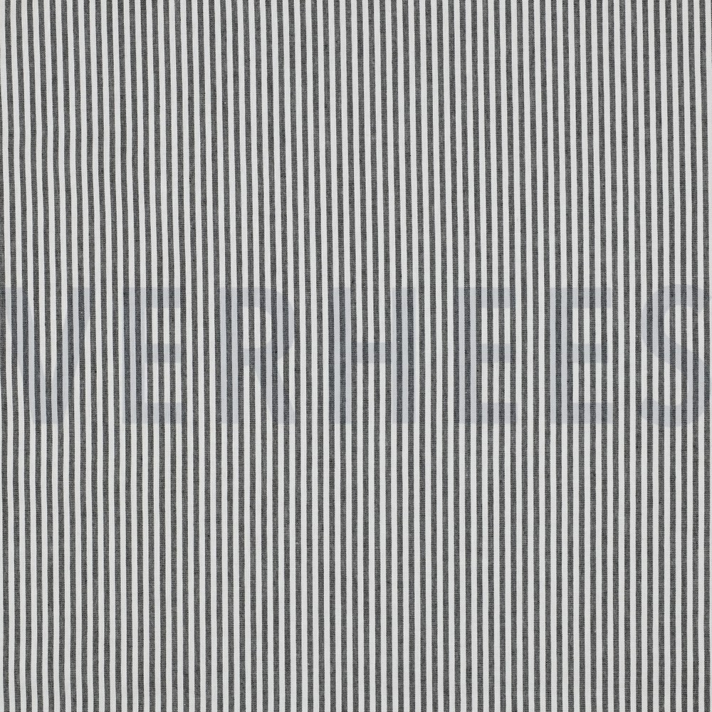 GARENGEVERFD POPLIN STREPEN 3MM ZWART