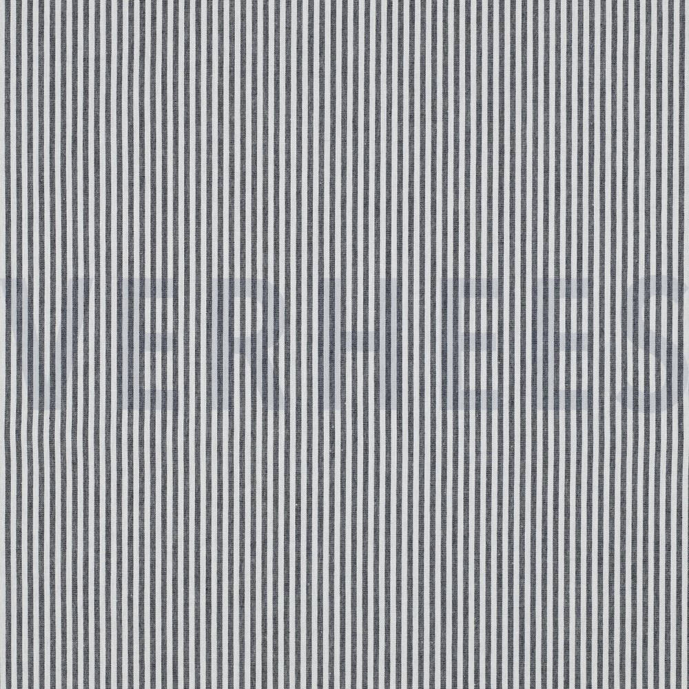 GARENGEVERFD POPLIN STREPEN 3MM MARINEBLAUW