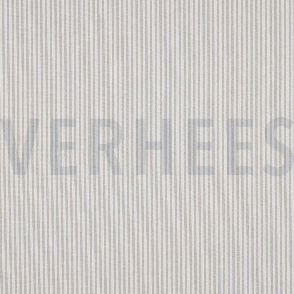 GARENGEVERFD POPLIN STREPEN 3MM ZAND