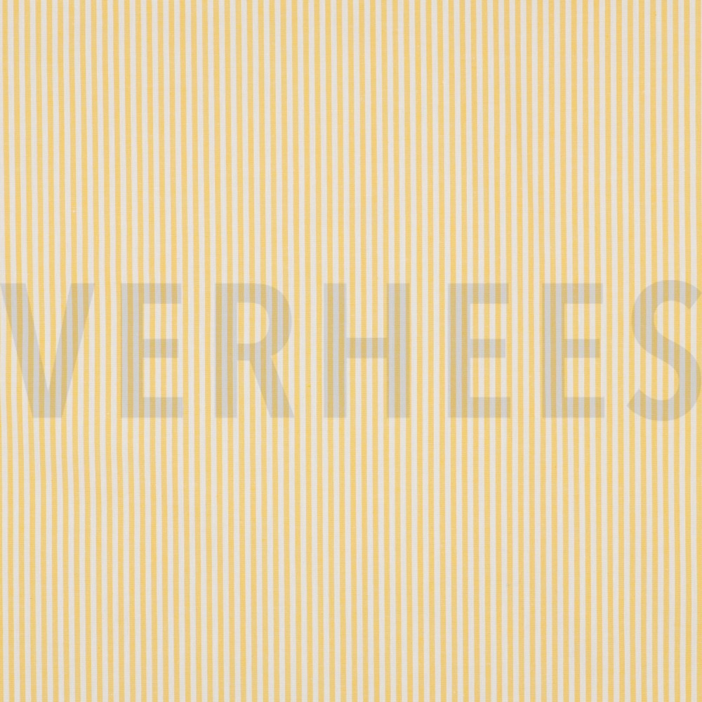 GARENGEVERFD POPLIN STREPEN 3MM GEEL