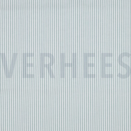 GARENGEVERFD POPLIN STREPEN 3MM TEAL #7