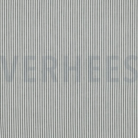 GARENGEVERFD POPLIN STREPEN 3MM DONKERGROEN #7