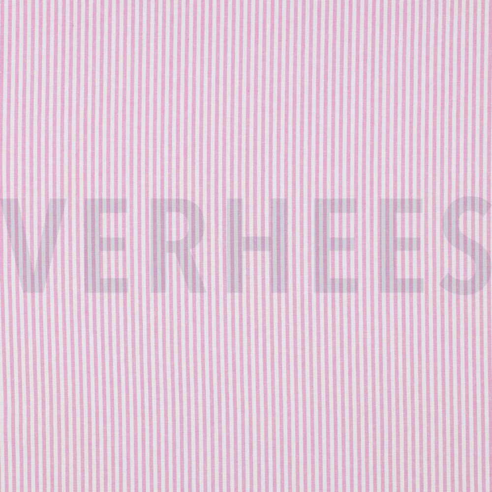 GARENGEVERFD POPLIN STREPEN 3MM ROZE