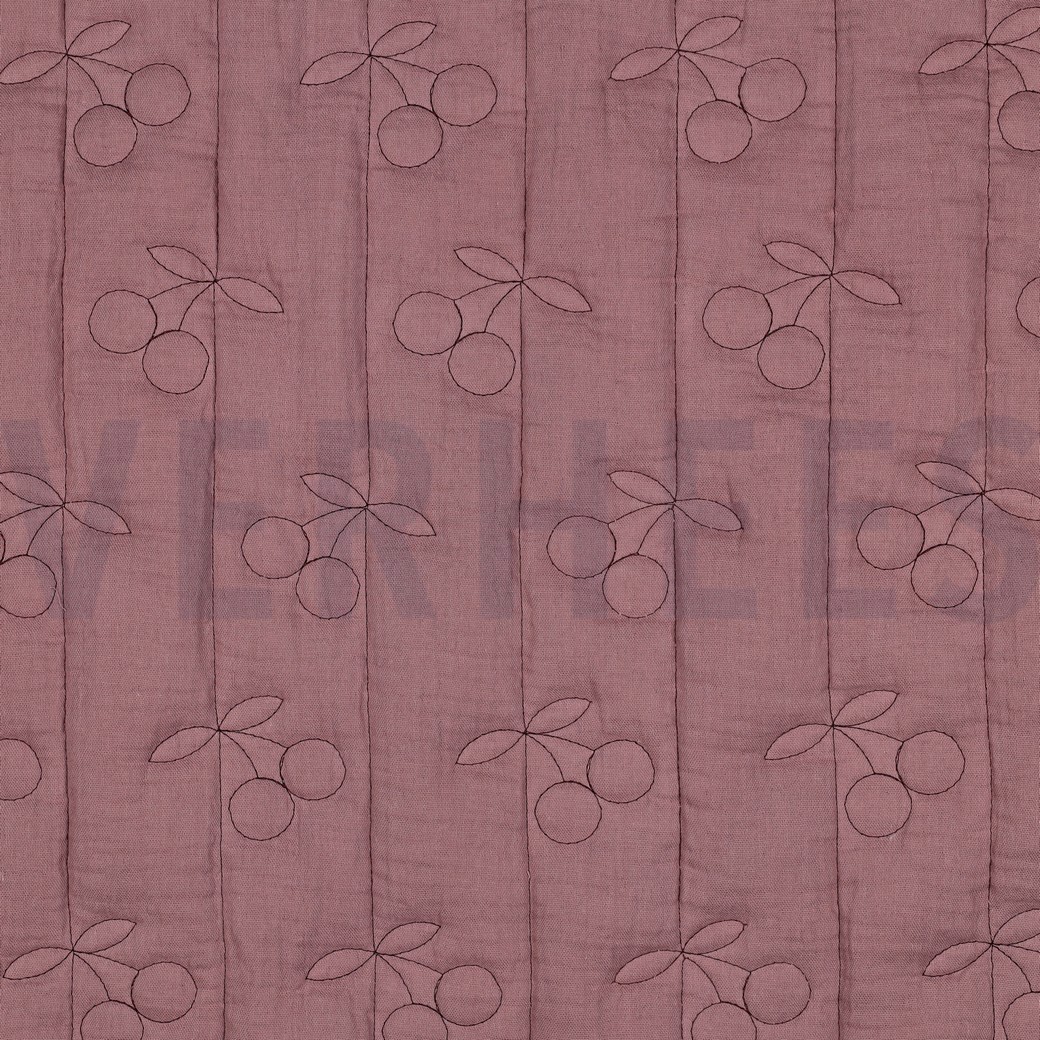 MUSSELIN GESTEPPT KIRSCHEN MAUVE