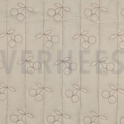 DOUBLE GAUZE GEWATTEERD KERSEN NATUREL (thumbnail)