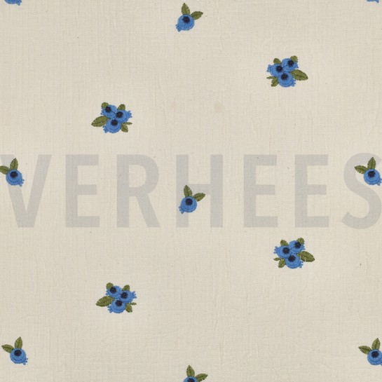 DOUBLE GAUZE GESTREEPT EMBROIDERY FRUIT NATUREL #7