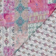 DOUBLE GAUZE GEWATTEERD DIGITAAL BLOEMEN LICHTROZE (thumbnail)