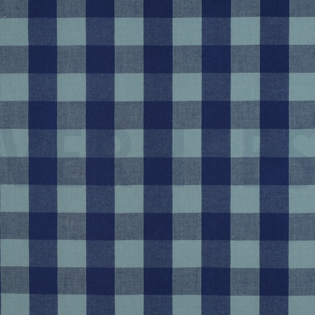 COTON TEINT FIL CARREAUX BLEU/VERT