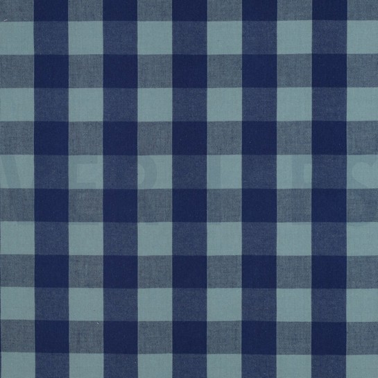 KATOEN GARENGEVERFD RUITEN BLAUW/GREEN #7