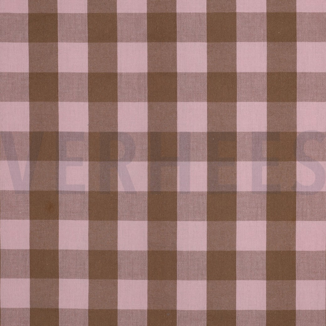 COTTON YARN DYED CHECKS LIGHT PINK/BROWN