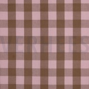 KATOEN GARENGEVERFD RUITEN LICHTROZE/BRUIN (thumbnail)