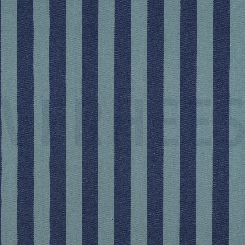 COTON TEINT FIL RAYURES BLEU/VERT