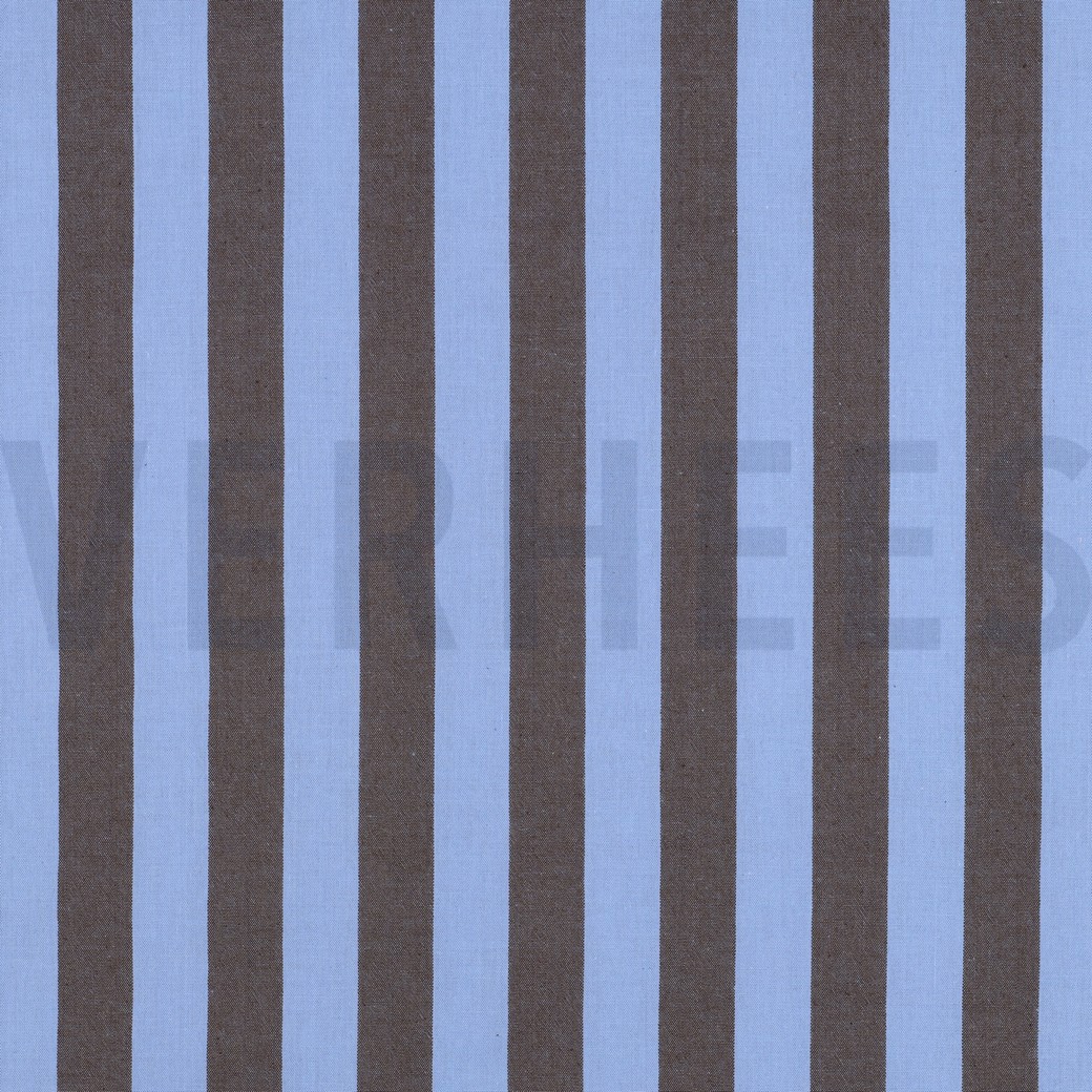 BAUMWOLLE GARNGEFÄRBT STREIFEN BLAU/BRAUN