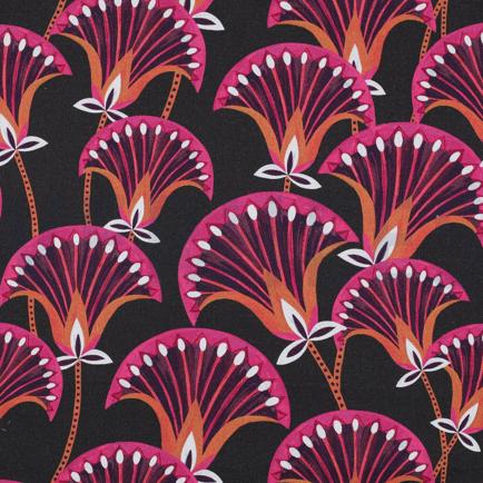 TOILE DÉCORATION FLEURS ANTHRACITE (hover)