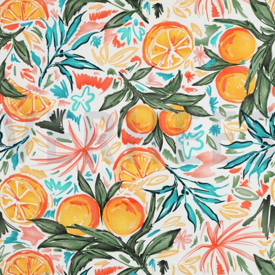 TOILE DÉCORATION DIGITAL ORANGES BLANC #7