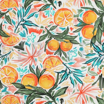 TOILE DÉCORATION DIGITAL ORANGES BLANC (hover)