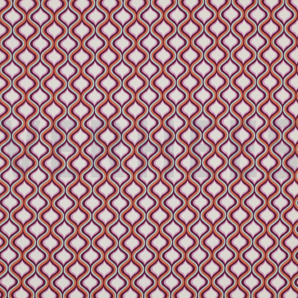 FINE POPLIN GEOMETRIC DARK PURPLE