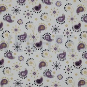 BAUMWOLLE POPELINE GLITTER PAISLEY WEISS (thumbnail)