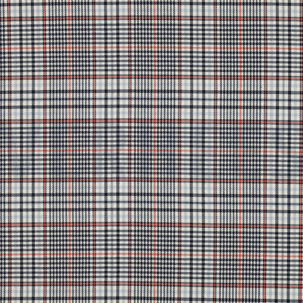 TARTAN CHECK ECRU / MARINEBLAU / ORANGE