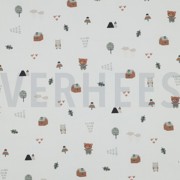 KATOENEN POPLIN GOTS LIEVE BEREN WIT (thumbnail)