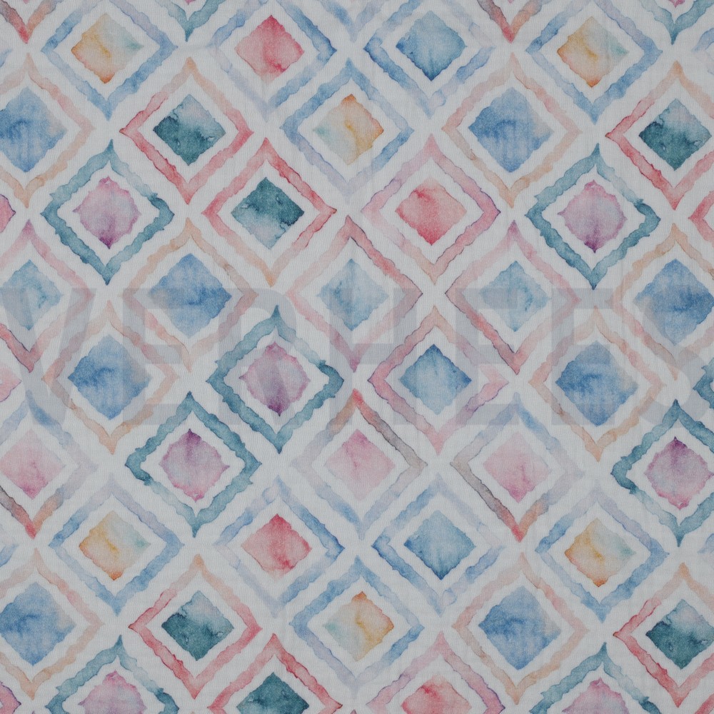 MUSSELIN DIGITAL GEO WASSERFARBE BLAU