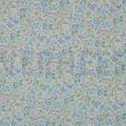 DOUBLE GAZE DE COTON GOTS DIGITAL  FLEURS BLEU (thumbnail)