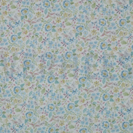 DOUBLE GAUZE GOTS DIGITAL FLOWERS BLUE (hover)