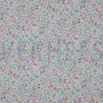 DOUBLE GAUZE GOTS DIGITAL FLOWERS PETROL (hover)