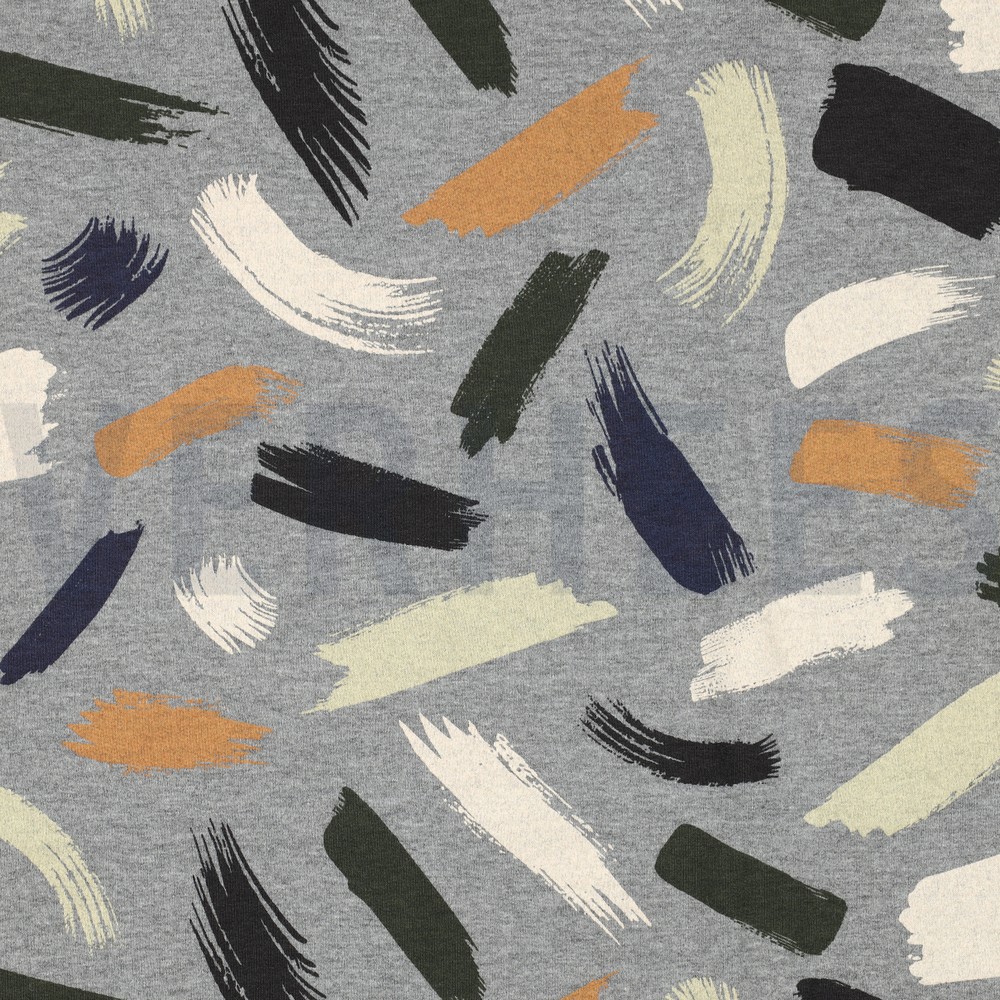 SOFT SWEAT MELANGE BORSTELSTROKEN ANTHRACIET GEMÊLEERD