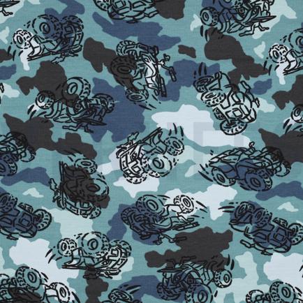 FRENCH TERRY CAMOUFLAGE TRUCKS BLAUW (hover)