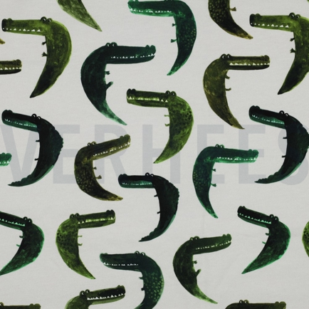 FRENCH TERRY DIGITAL KROKODILE GEBROCHEN WEISS (hover)
