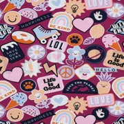 JERSEY PATCHS ET RAYURES FUCHSIA (thumbnail)