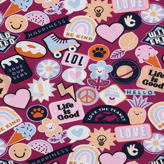 JERSEY PATCHS ET RAYURES FUCHSIA #7