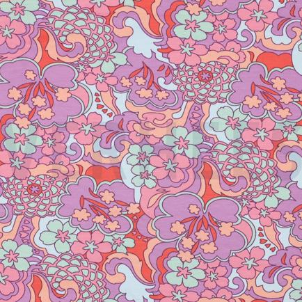 FRENCH TERRY FLEURS ABSTRAITES VIOLET (hover)