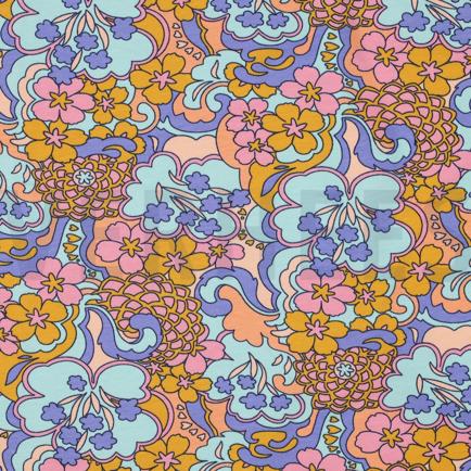 FRENCH TERRY FLEURS ABSTRAITES BLEU (hover)