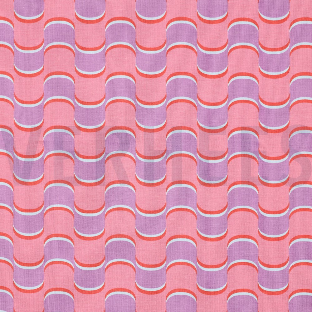 FRENCH TERRY ABSTRAKTE BLUMEN LILA/VIOLETT