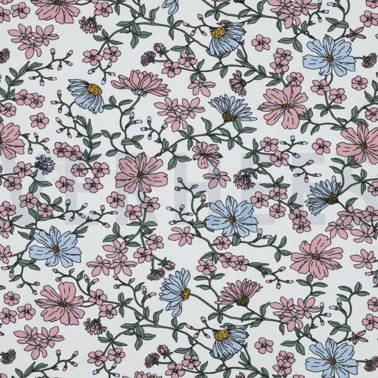 JERSEY FLOWERS ECRU #7