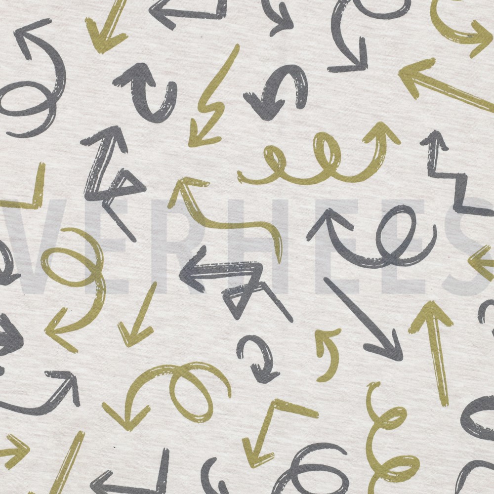 JERSEY MELANGE PIJLEN BEIGE GEMÊLEERD