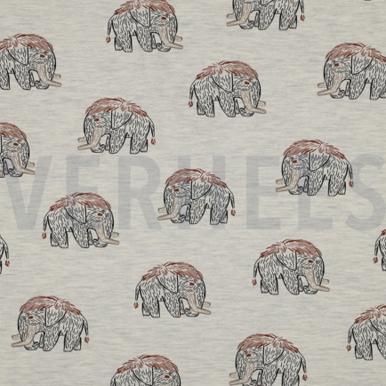 JERSEY MELANGE MAMMOETEN ECRU GEMÊLEERD (hover)