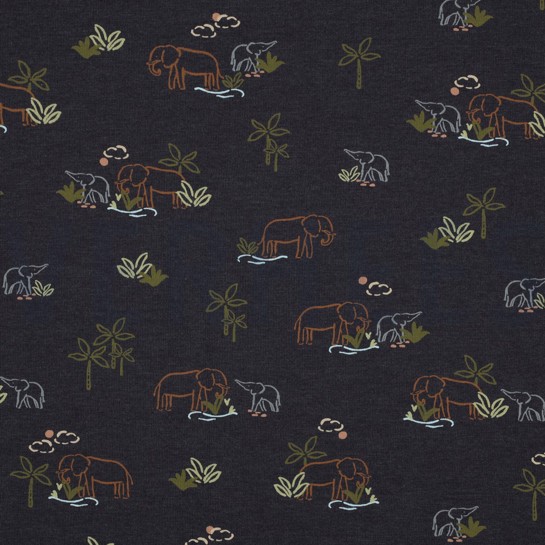 JERSEY MELANGE ELEPHANTS INDIGO MELANGE #7