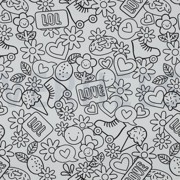 KATOENEN POPLIN RETRO INKLEURBAAR ZWART/WIT (thumbnail)